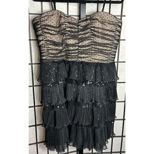 Nine West Black Tulle Sequin Party Dress
